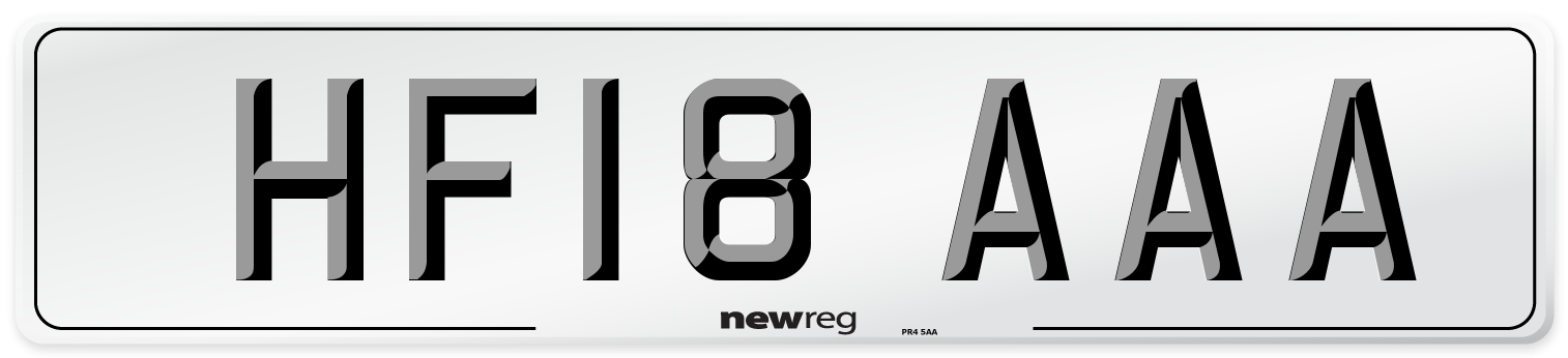 HF18 AAA Number Plate from New Reg
